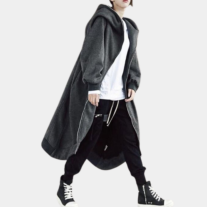 Drune | Lange Jacke Mit Kapuze Und Reißverschluss Für Frauen