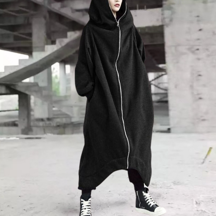 Drune | Lange Jacke Mit Kapuze Und Reißverschluss Für Frauen