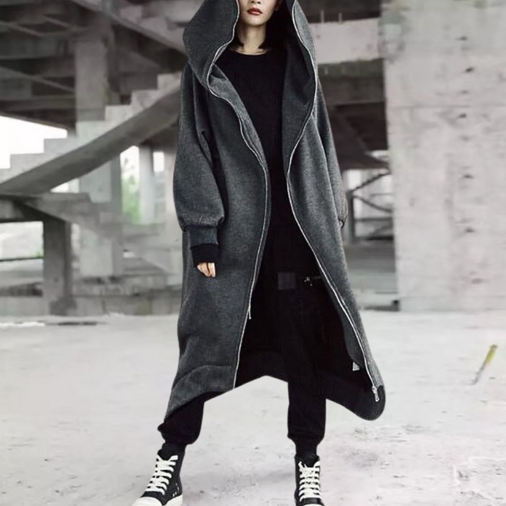 Drune | Lange Jacke Mit Kapuze Und Reißverschluss Für Frauen