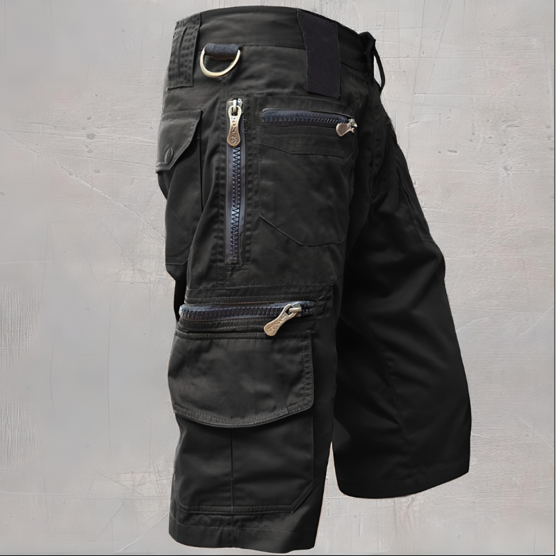 Drune | Stylische Outdoor Cargoshorts Mit Reißverschlusstaschen Für Herren