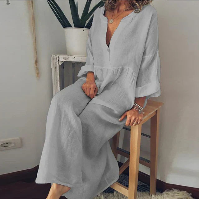Drune | Elegantes Lockeres Baumwoll-Sommerkleid