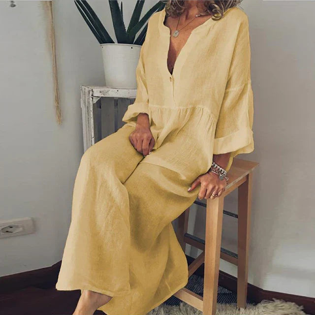 Drune | Elegantes Lockeres Baumwoll-Sommerkleid