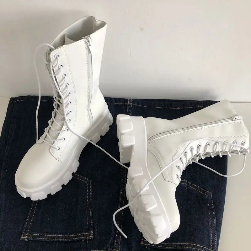Drune | Damen Wadenhohe Stiefel mit Sportsohle und warmem Futter