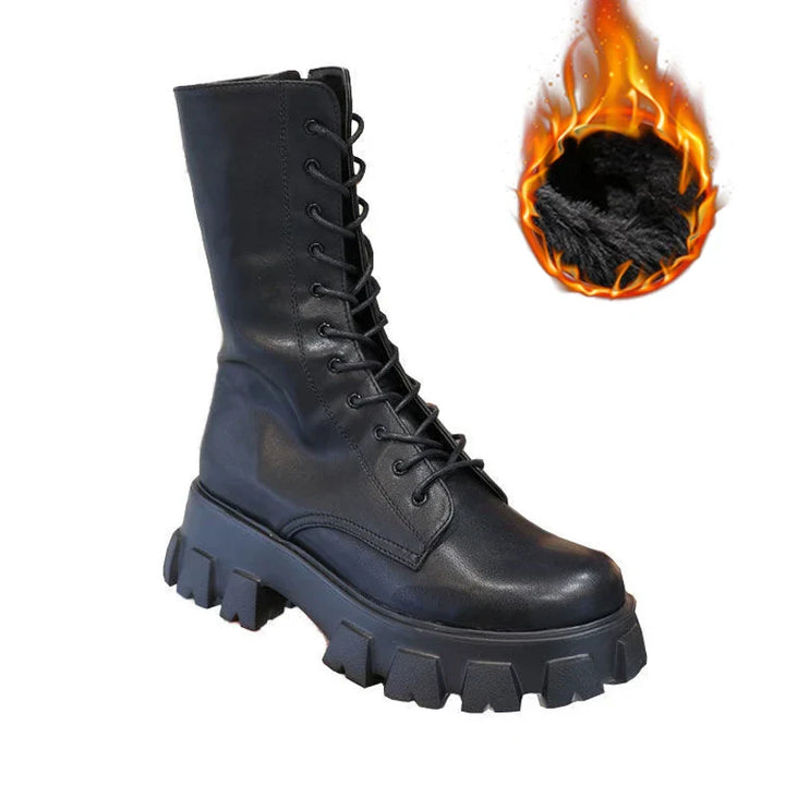 Drune | Damen Wadenhohe Stiefel mit Sportsohle und warmem Futter