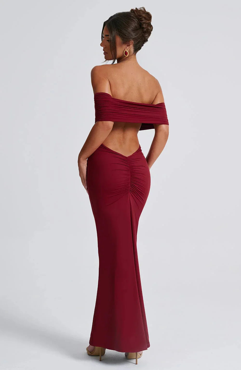 Drune | Kleid Offene Rückseite Bodycon Off Shoulder Kleid Elegantes Kleid