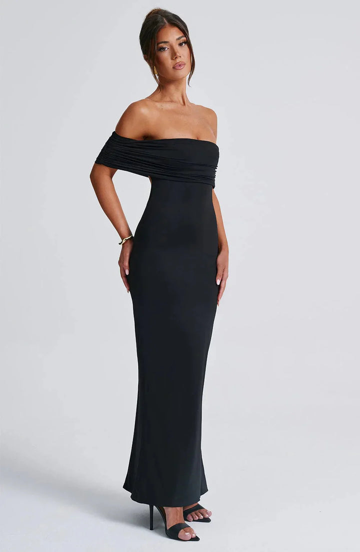 Drune | Kleid Offene Rückseite Bodycon Off Shoulder Kleid Elegantes Kleid