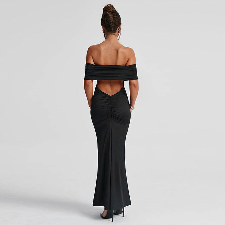 Drune | Kleid Offene Rückseite Bodycon Off Shoulder Kleid Elegantes Kleid