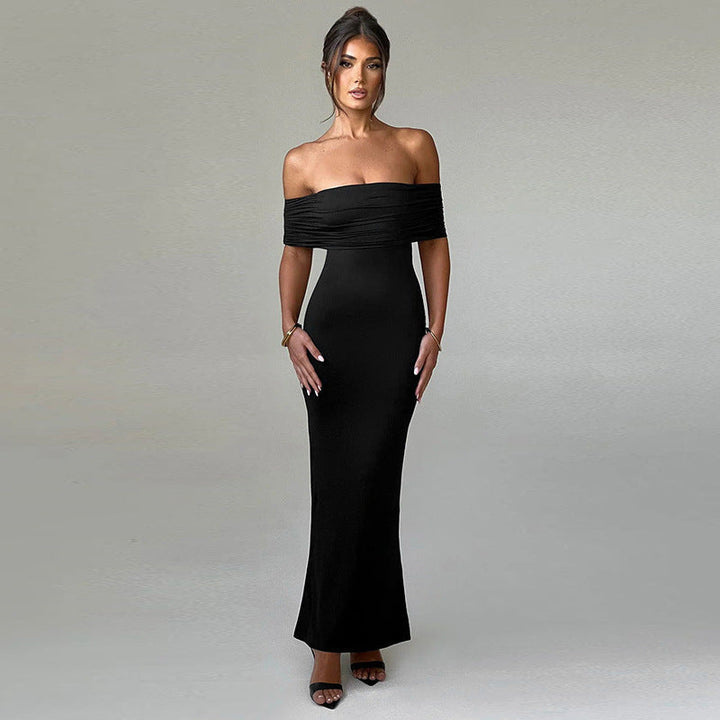 Drune | Kleid Offene Rückseite Bodycon Off Shoulder Kleid Elegantes Kleid