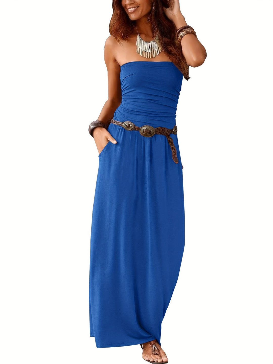 Drune | Kleid Boho Sommer Bustier Kleid Röhrenkleid