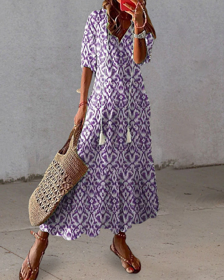 Drune | Kleid Locker Lange Ärmel Boho Kleid Sonnenkleid