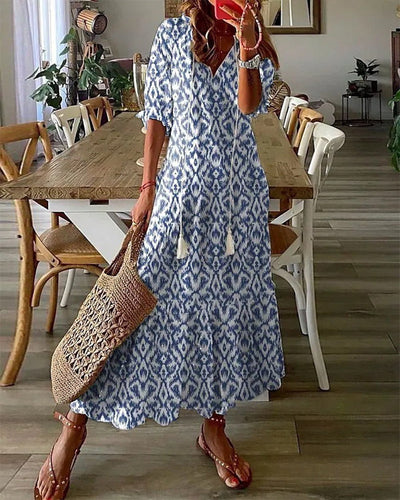 Drune | Kleid Locker Lange Ärmel Boho Kleid Sonnenkleid