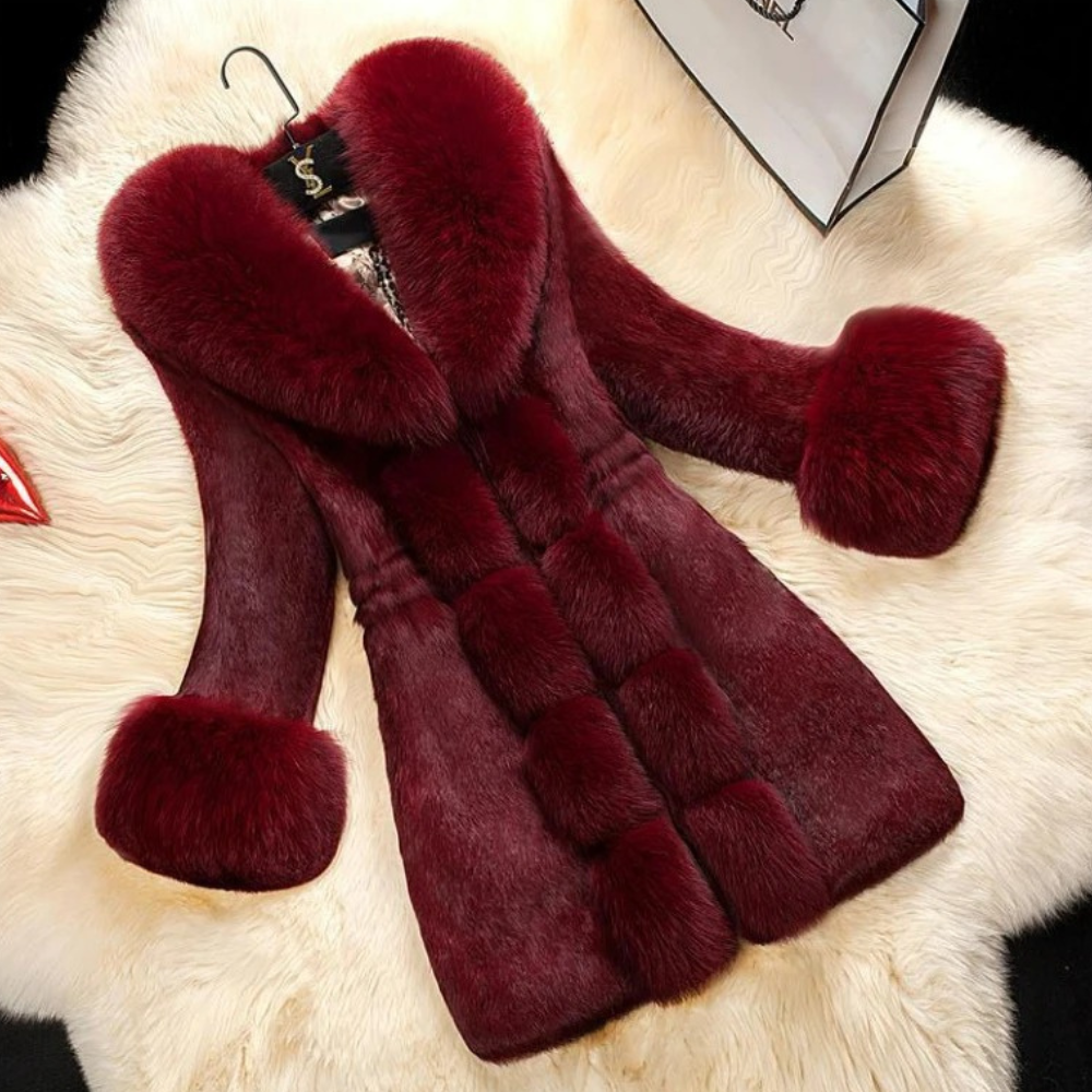 Drune | Winterklassischer pelzartiger Mantel für Damen