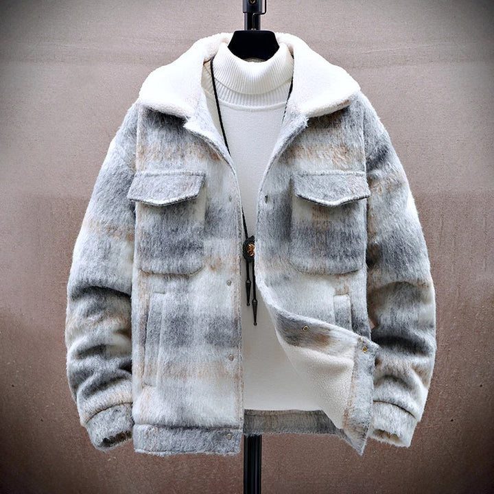 Drune | Karierter Woll-Look-Jacke mit Fleece-Futter