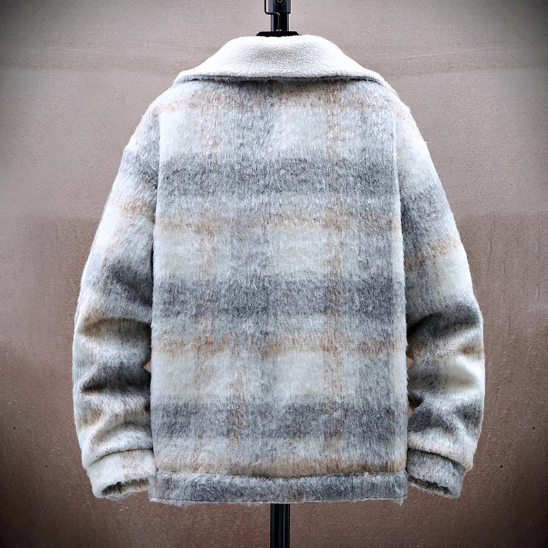 Drune | Karierter Woll-Look-Jacke mit Fleece-Futter