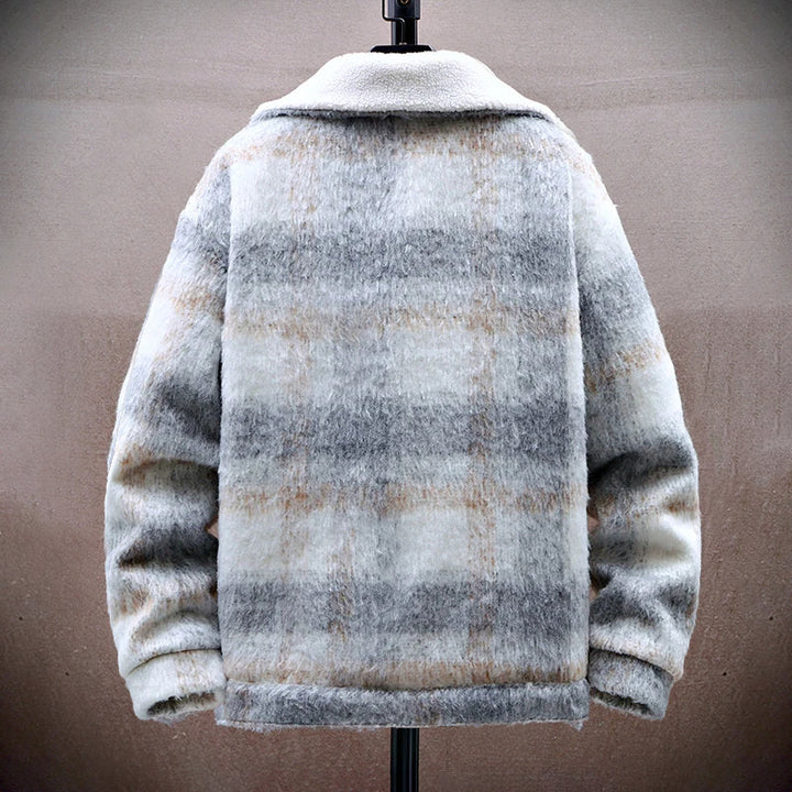 Drune | Karierter Woll-Look-Jacke mit Fleece-Futter