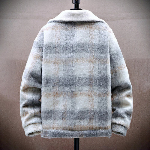 Drune | Karierter Woll-Look-Jacke mit Fleece-Futter