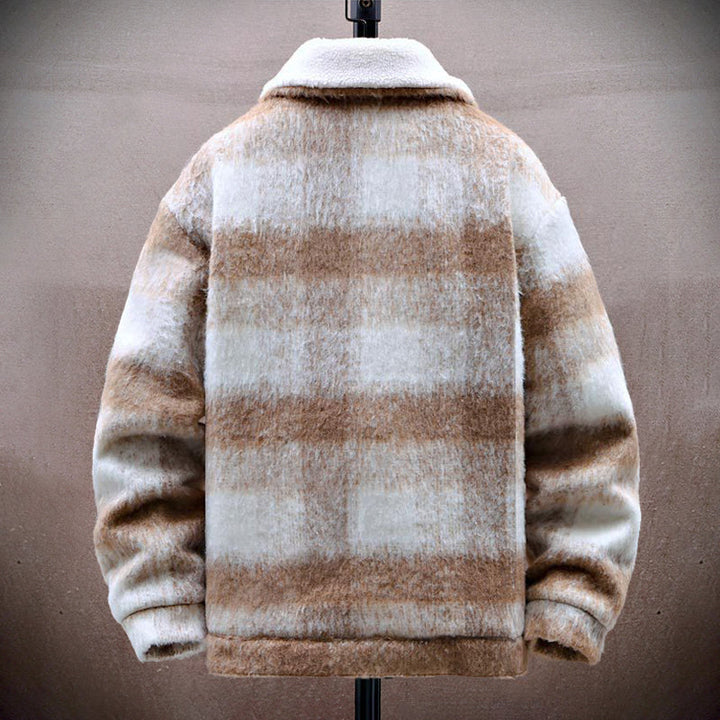 Drune | Karierter Woll-Look-Jacke mit Fleece-Futter