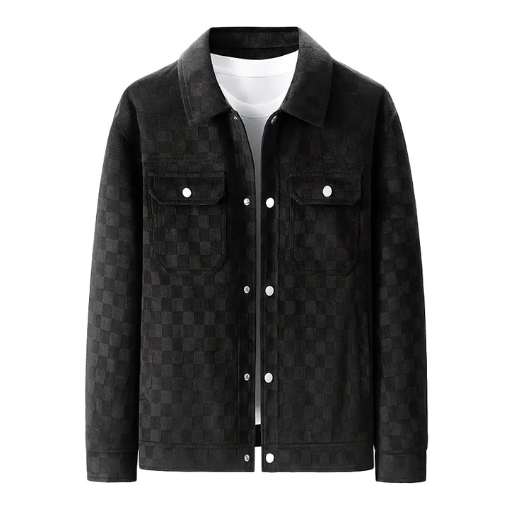 Drune | Faux-Suede-Jacke mit kariertem Muster