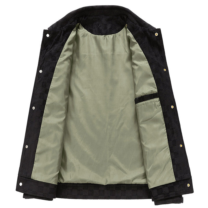 Drune | Faux-Suede-Jacke mit kariertem Muster