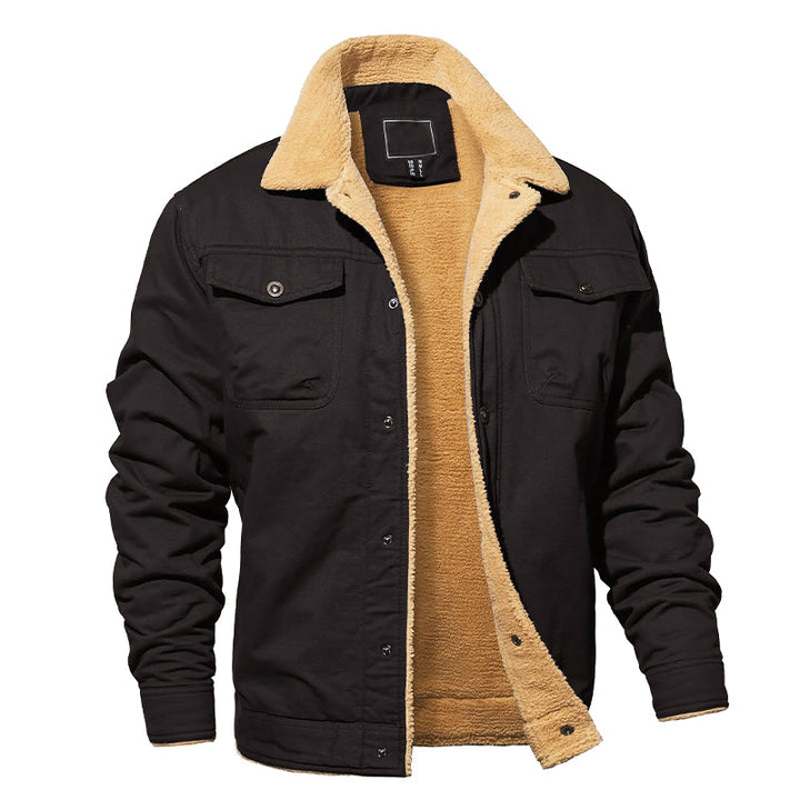 Drune | Fleecegefütterte Baumwoll-Cargo-Jacke mit Knopfverschluss