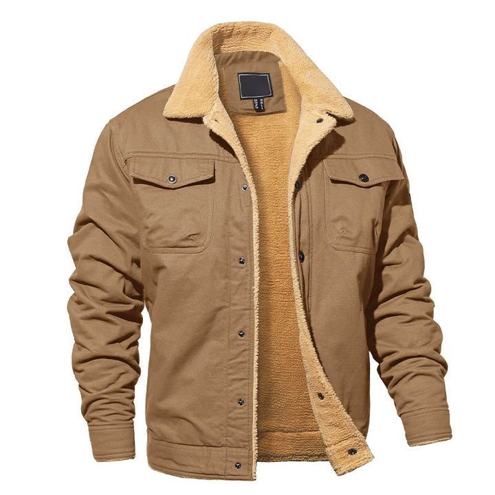 Drune | Fleecegefütterte Baumwoll-Cargo-Jacke mit Knopfverschluss