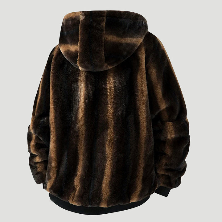 Drune | Kapuzenjacke aus Kunstfell mit Reißverschluss vorne