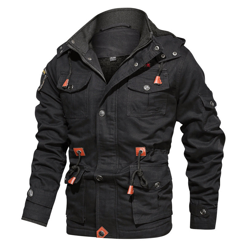 Drune | Militärstil Baumwolljacke mit Fleece-Futter