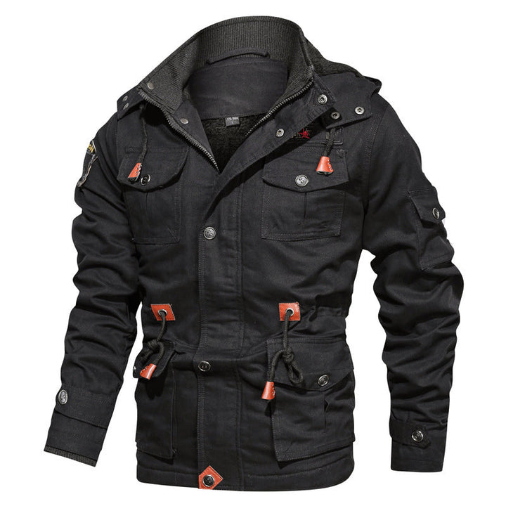 Drune | Militärstil Baumwolljacke mit Fleece-Futter