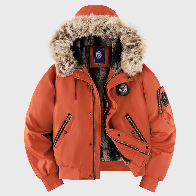 Drune | Winter Bomberjacke mit Fellkapuze