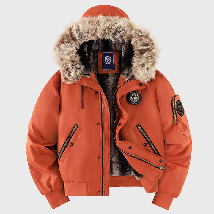 Drune | Winter Bomberjacke mit Fellkapuze