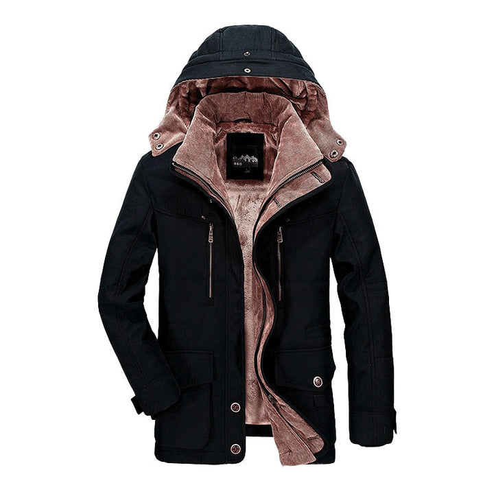 Drune | Winter Kapuzenfleece gefütterte gepolsterte Jacke