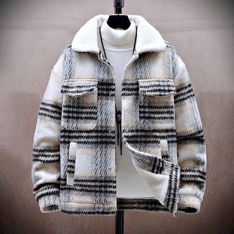 Drune | Winter Plaid Jacke mit Fleece-Innenfutter
