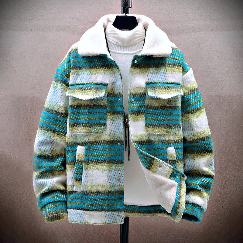 Drune | Winter Plaid Jacke mit Fleece-Innenfutter