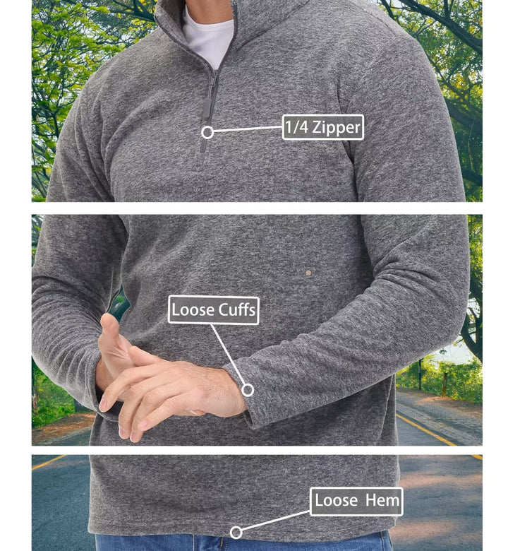 Drune - Herrenpullover mit Viertelreißverschluss