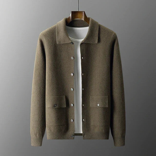 Drune | Herren Strickjacke, tailliert, mit Knöpfen - Vielseitige Schichtung