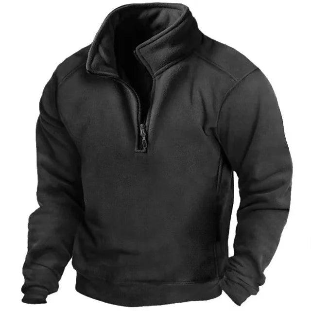 Drune | Herren Half Zip Pullover - Hoher Kragen, Winddicht - Winter