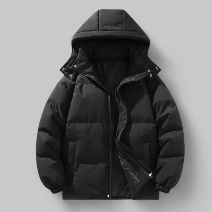 Drune | Stilvolle Herren warme Pufferjacke mit Kapuze für den Winter