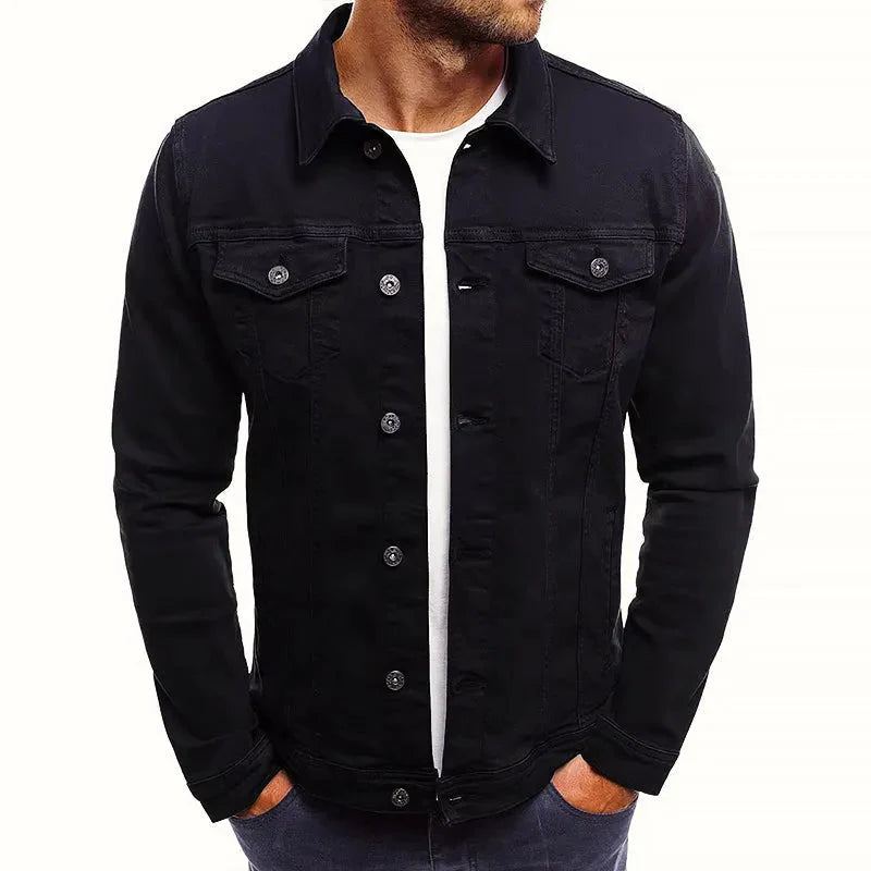 Drune | Slim-Fit Knopfleiste Denim-Jacke