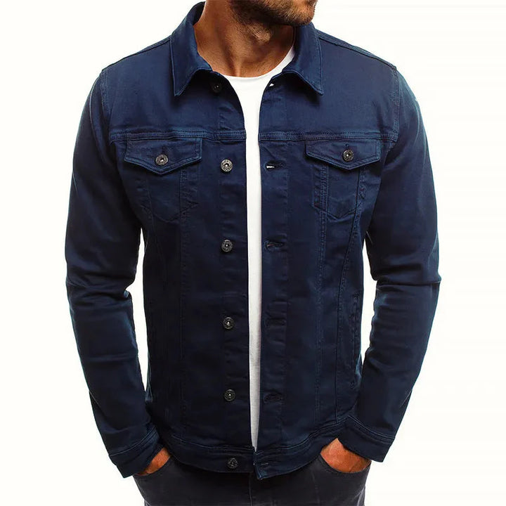 Drune | Slim-Fit Knopfleiste Denim-Jacke