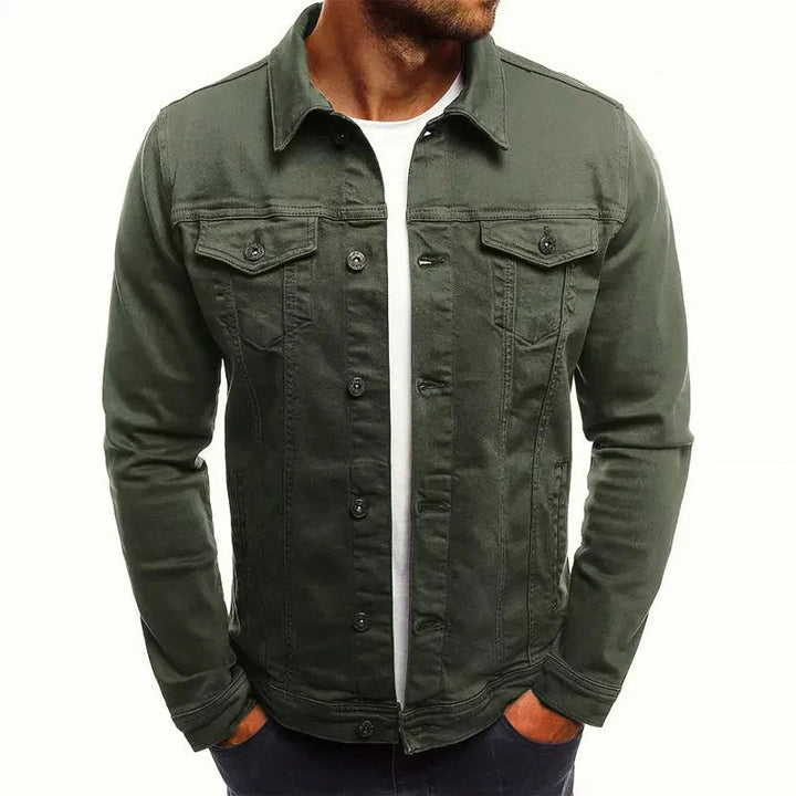 Drune | Slim-Fit Knopfleiste Denim-Jacke