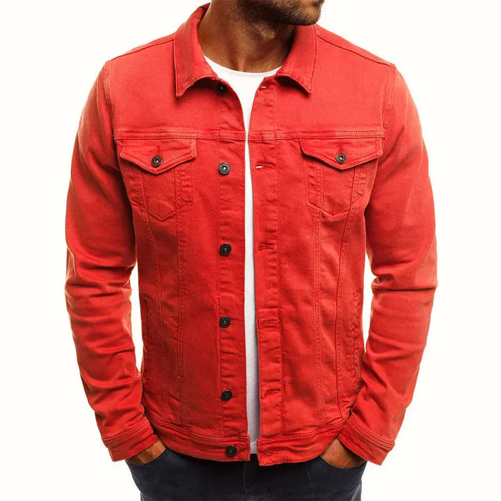 Drune | Slim-Fit Knopfleiste Denim-Jacke