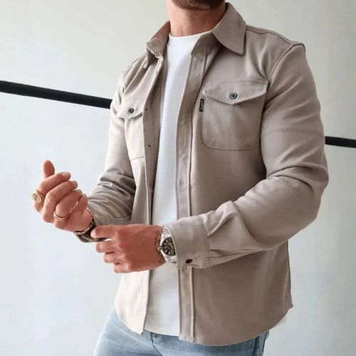 Drune | Strukturierte Knopf-Down Freizeit-Overshirt