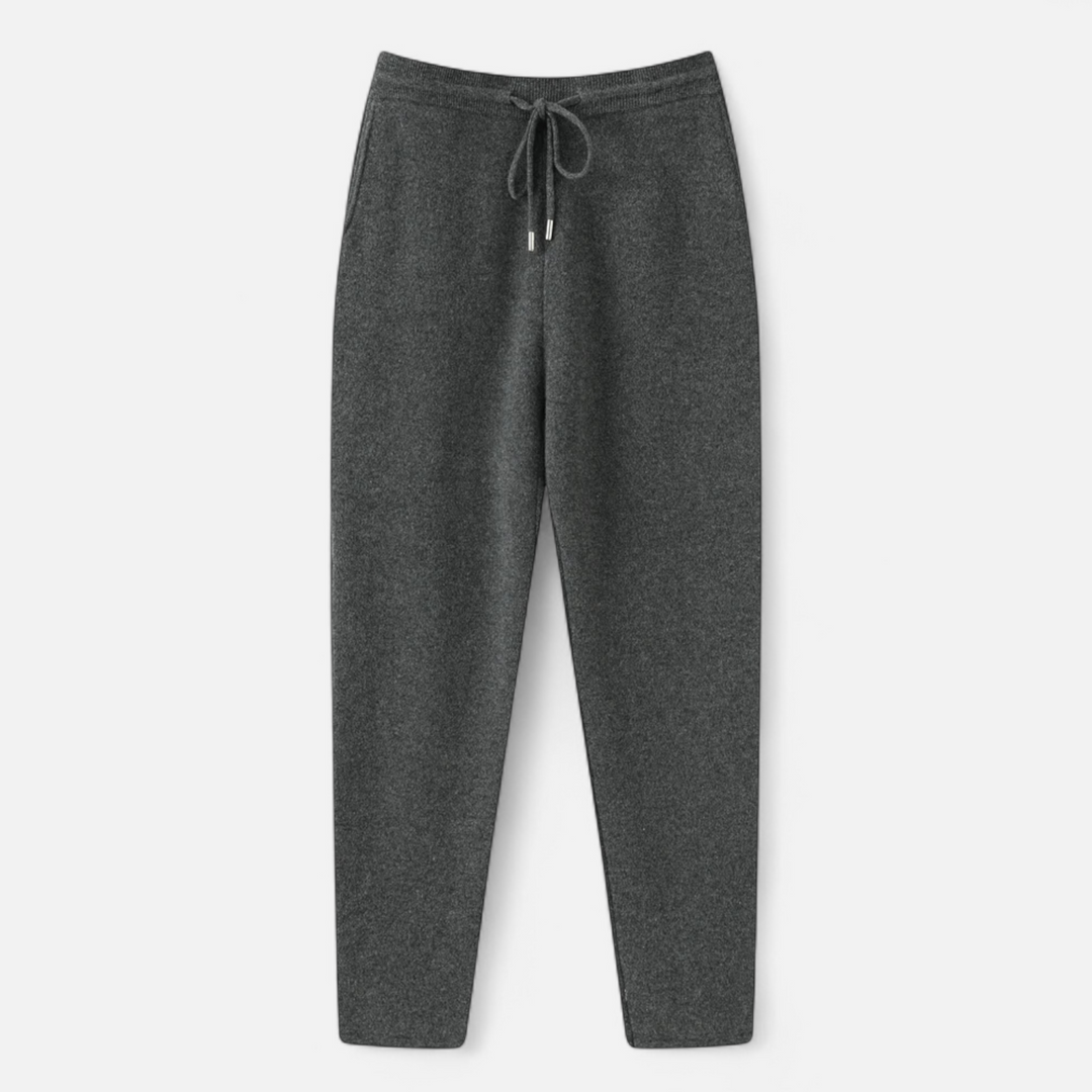 Drune | Herrenhose, Hohe Taille Slim Tapered, Strick - Voll Länge