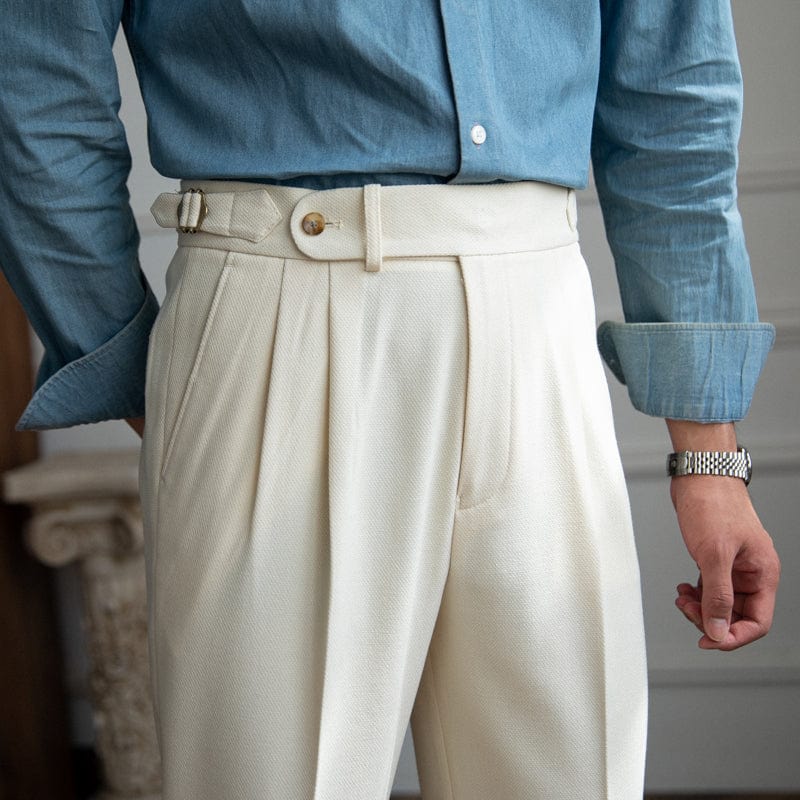 Drune | Herren-Hosen, Taillierte Passform, Hohe Taille - Voll Längen