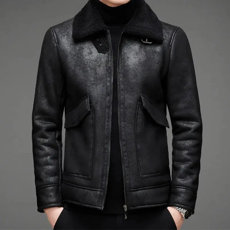 Drune | Vintage Schaffell Pilotjacke