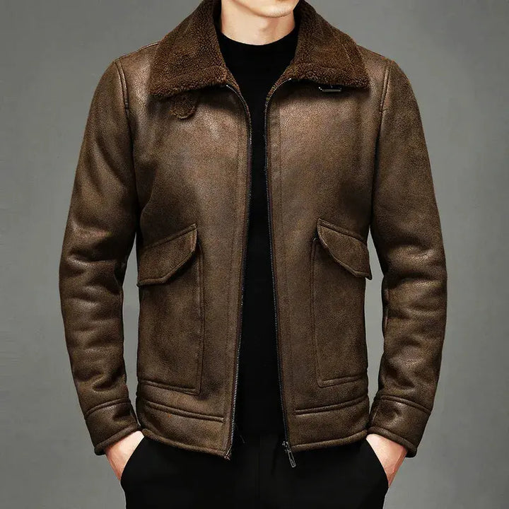 Drune | Vintage Schaffell Pilotjacke