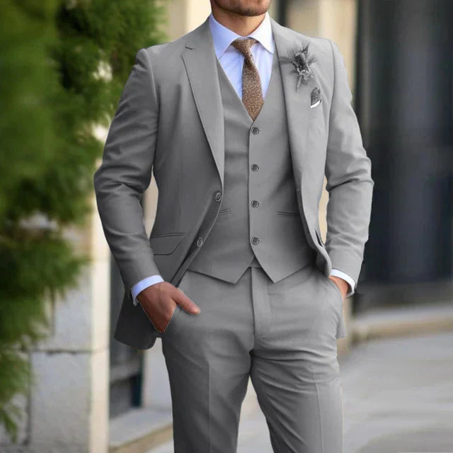 Drune-Piece Set für Herren - Business-Blazer - Weste - Hose