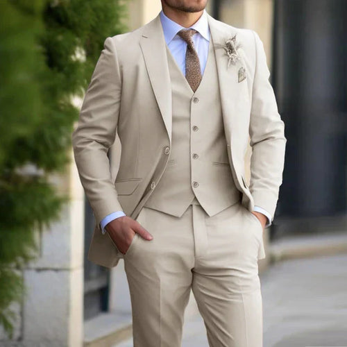 Drune-Piece Set für Herren - Business-Blazer - Weste - Hose