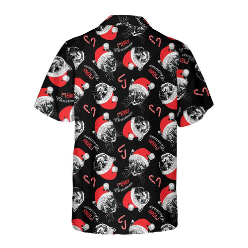 Drune | Frohe Weihnachten Schwarzes Hawaiian-Shirt, Lustiges Weihnachtskatzen-Shirt, Beste Weihnachtsgeschenkidee