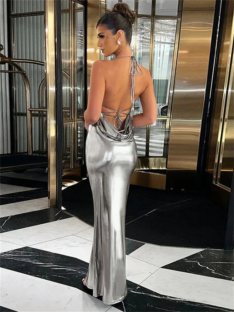 Drune | Elegante Halter Festliche Maxi-Kleid